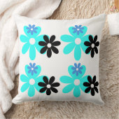 Retro Blue Bloom Duo Pillow クッション (ブランケット)