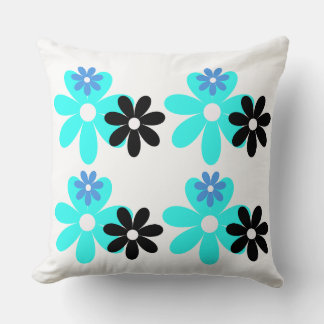 Retro Blue Bloom Duo Pillow クッション