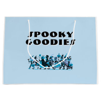 Retro Blue＆Blue Spooky Goodies Halloween ラージペーパーバッグ
