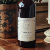 Retro Blue Bow Cafe Bebe Boy Coffee Baby Shower ワインラベル