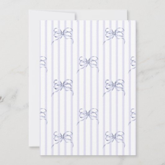 Retro Blue Bow Cafe Bebe Boy Coffee Baby Shower 招待状 (裏面)