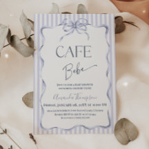 Retro Blue Bow Cafe Bebe Boy Coffee Baby Shower