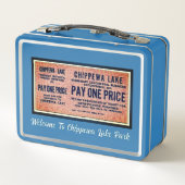 Retro Blue Chippewa Lake Park Metal Lunchbox メタルランチボックス (裏面)