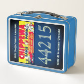Retro Blue Chippewa Lake Park Metal Lunchbox メタルランチボックス (正面)