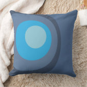 Retro Blue Circles クッション (ブランケット)