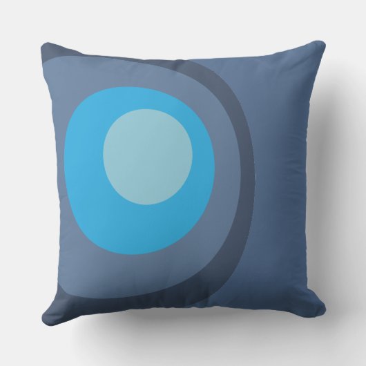 Retro Blue Circles クッション (裏面)
