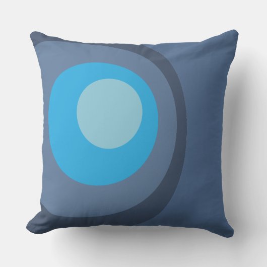 Retro Blue Circles クッション (正面)