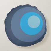 Retro Blue Circles ラウンドクッション (裏面)