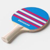 Retro Blue Crush Across Striping with Name 卓球ラケット (正面アングル)