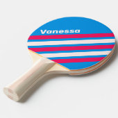 Retro Blue Crush Angled Striping with Name 卓球ラケット (正面アングル)