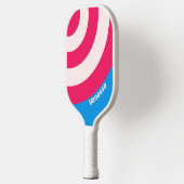 Retro Blue Crush Circle Stripe with Name ピックルボールラケット (左)