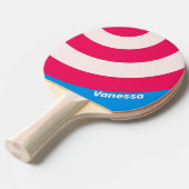 Retro Blue Crush Circle Stripe with Name 卓球ラケット (正面アングル)