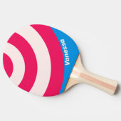 Retro Blue Crush Circle Stripe with Name 卓球ラケット (横)