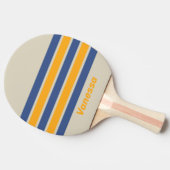 Retro Blue Crush Sunset Across Striping with Name 卓球ラケット (横)