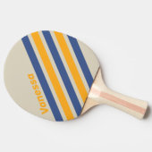 Retro Blue Crush Sunset Angled Striping with Name 卓球ラケット (横)