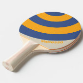 Retro Blue Crush Sunset Circle Stripe with Name 卓球ラケット (正面アングル)