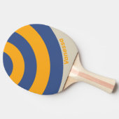 Retro Blue Crush Sunset Circle Stripe with Name 卓球ラケット (横)