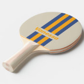 Retro Blue Crush Sunset Pin Stripes with Name 卓球ラケット (正面アングル)