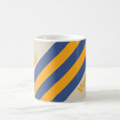 Retro Blue Crush Sunset Stripes with Name コーヒーマグカップ (中央)