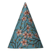 Retro Blue Floral Swallow Pattern by Walter Crane パーティーハット (裏面)