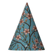 Retro Blue Floral Swallow Pattern by Walter Crane パーティーハット (左)