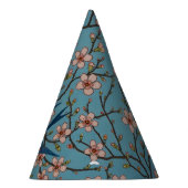 Retro Blue Floral Swallow Pattern by Walter Crane パーティーハット (右)