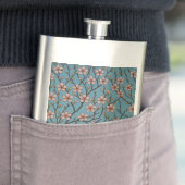 Retro Blue Floral Swallow Pattern by Walter Crane フラスク (インサイチュ)
