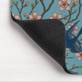 Retro Blue Floral Swallow Pattern by Walter Crane マウスパッド (コーナー)