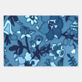 Retro Blue Floral Swan Bride Paisley Decoupage ラッピングペーパーシート (正面)