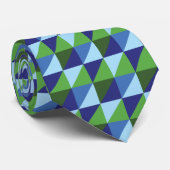 Retro Blue & Green Geometric Triangle Abstract ネクタイ (ロール)