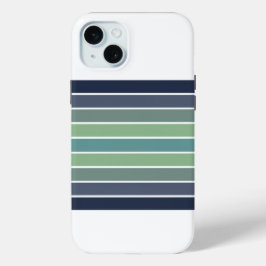 Retro Blue & Green Surfboard Striped  iPhone 15 Miniケース