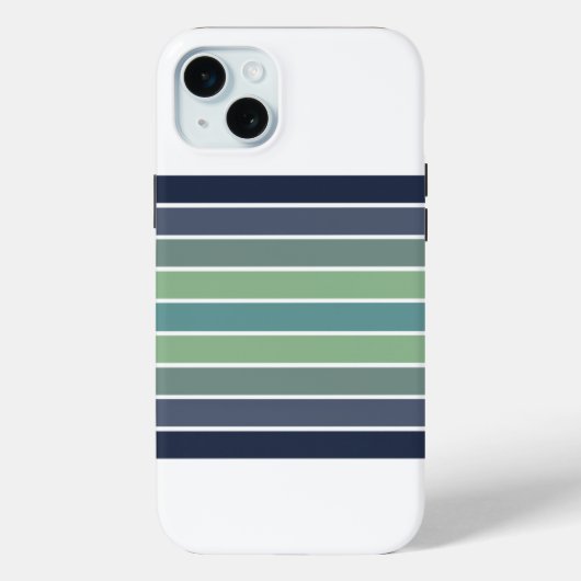 Retro Blue & Green Surfboard Striped  Case-Mate iPhoneケース (裏面)