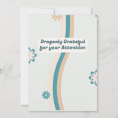 Retro Blue Grey Pastel Baby Dragon Birthday 招待状 (裏面)