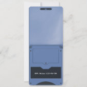 Retro Blue Handheld Gaming Birthday Invitation 招待状 (裏面)