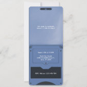 Retro Blue Handheld Gaming II Birthday Invitation 招待状 (裏面)