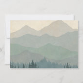 Retro Blue Mountains Photo Wedding Save The セーブザデート (裏面)