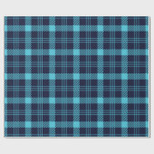 Retro Blue Plaid Whimsical Christmas  ラッピングペーパー (フラット)