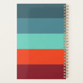 Retro Blue Scarlet Burgundy Stripe 2026 Name プランナー手帳 (裏面)