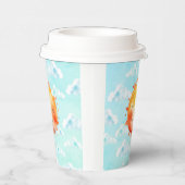 Retro Blue Sky Boho Happy Sunshine Baby Shower 紙コップ (右)