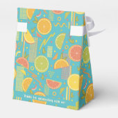 Retro Blue Summer Citrus Fruit Birthday フェイバーボックス (裏面サイド)