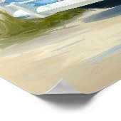 Retro Blue Surf VW Van Coastal Wall Art | Poster ポスター (角)