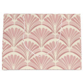 Retro blush pink art deco fans pattern ラージペーパーバッグ (正面)