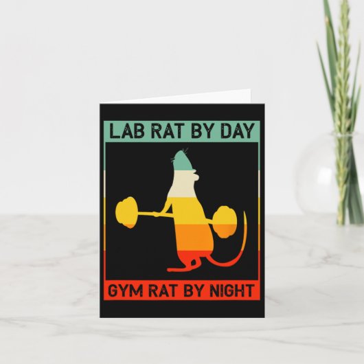 Retro Bodybuilding Lab Rat By Day Gym Rat By Night カード (正面)