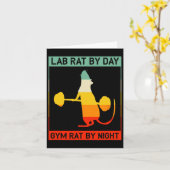 Retro Bodybuilding Lab Rat By Day Gym Rat By Night カード (黄色い花)