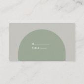 Retro Bohemian Sage Green Rustic Arch Wedding プレイスカード (裏面)