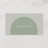 Retro Bohemian Sage Green Rustic Arch Wedding プレイスカード (正面)