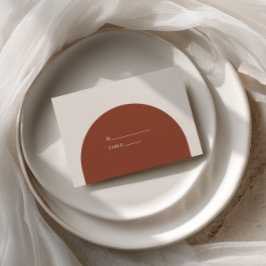 Retro Bohemian Terracotta Rustic Arch Wedding プレイスカード