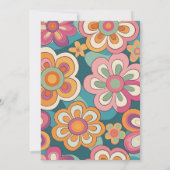 Retro Boho 70s Groovy Floral Baby Shower    招待状 (裏面)