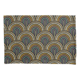 Retro Boho Arc Art Deco Pillow Case 枕カバー