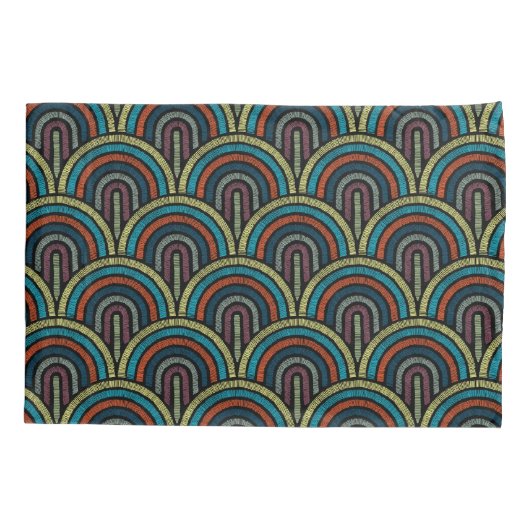 Retro Boho Arc Art Deco Pillow Case 枕カバー (裏面)